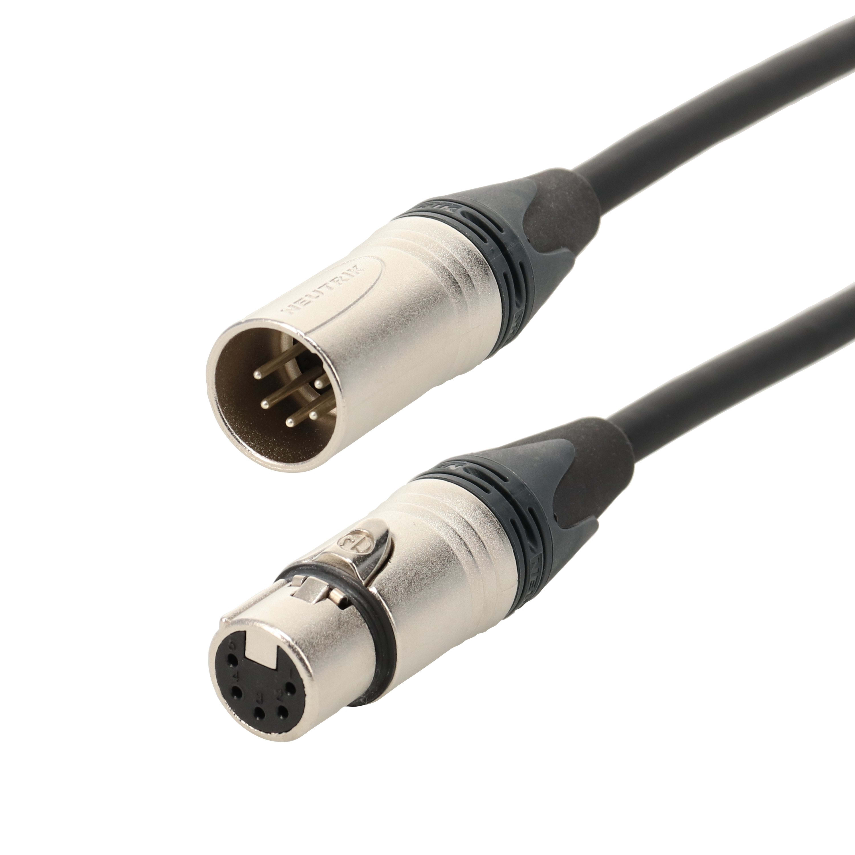 Erard - Cordon XLR 5 broches M/F - connecteurs NEUTRIK - câble DMX 512 - 10m
