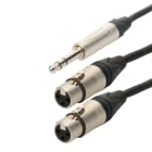 Erard - Cordon Jack 6.35 stéréo M / 2 XLR 3 broches F - connecteurs NEUTRIK - 3m
