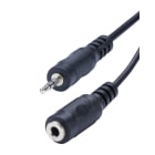 Erard - Cordon Jack 3.5mm M/F - 5m, couleur noire