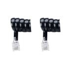 Erard - Cordon RJ9 - 2m - M/M - 4 plots/4 connexions - gaine pvc spiralée noire