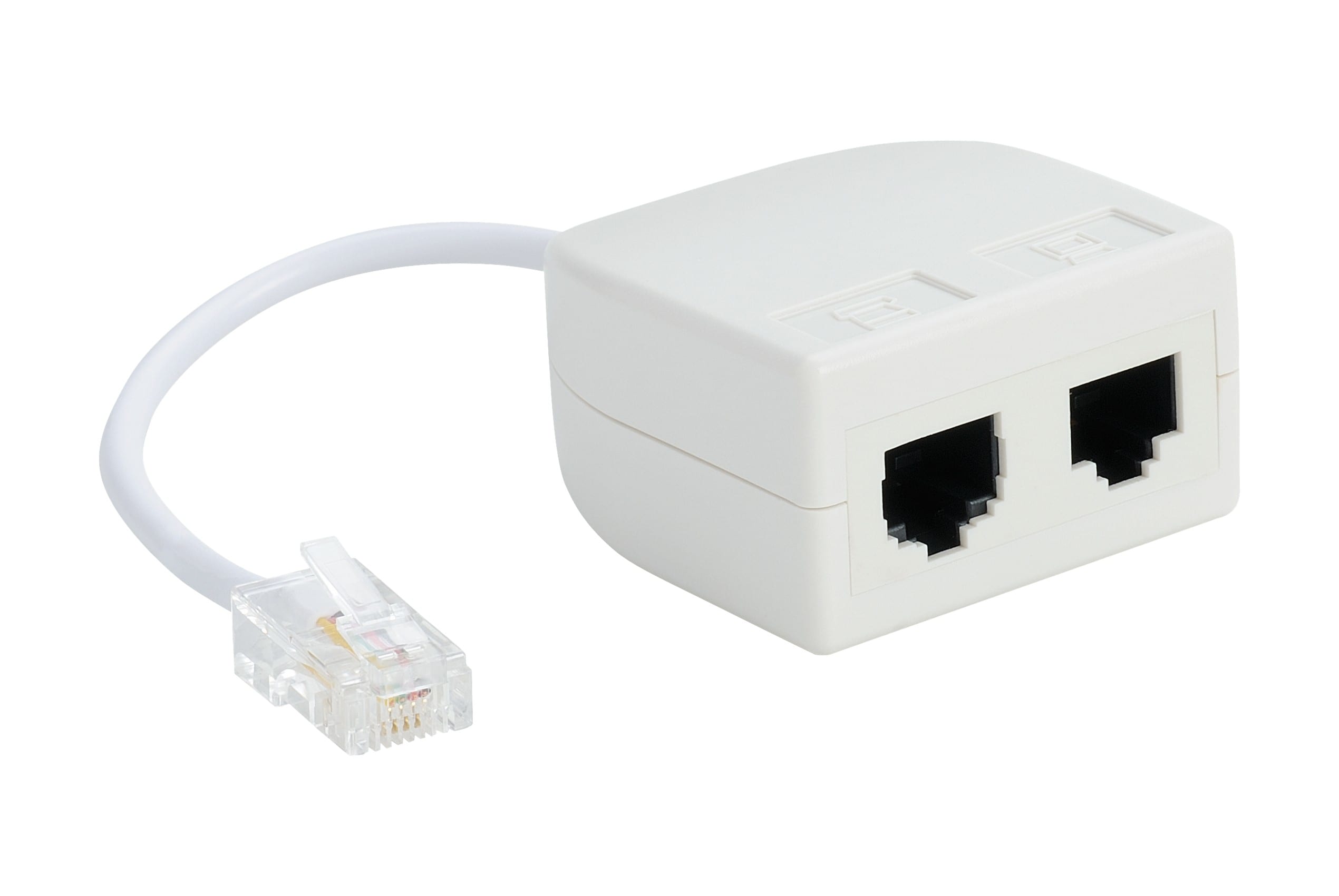 Erard - Filtre ADSL RJ45 M / 2 x RJ45 F - sortie tél (non filtrée) ADSL (filtrée) - 0m10