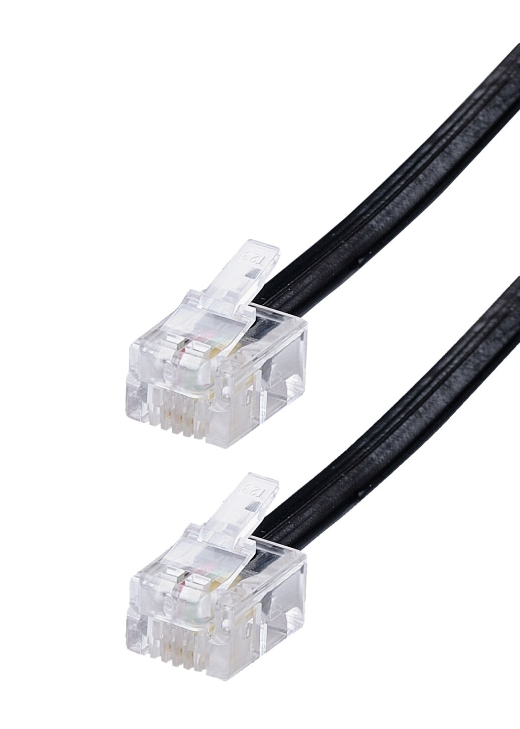 Erard - Cordon RJ11 - 2m - M/M - haut-débit ADSL - gaine pvc plate noire