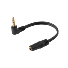 Erard - Adaptateur Jack 3.5mm M coudé à 90°/F - OR - 10cm