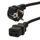 Erard - Cordon 2 P+T M coudée à 90°/ 1 prise C19 F - 3 x 1 mm²  noir 3m