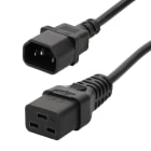 Erard - Cordon  d'alimentation - 1 fiche C19M / 1 prise C14 F - 3 x 1 mm²  noir 2m
