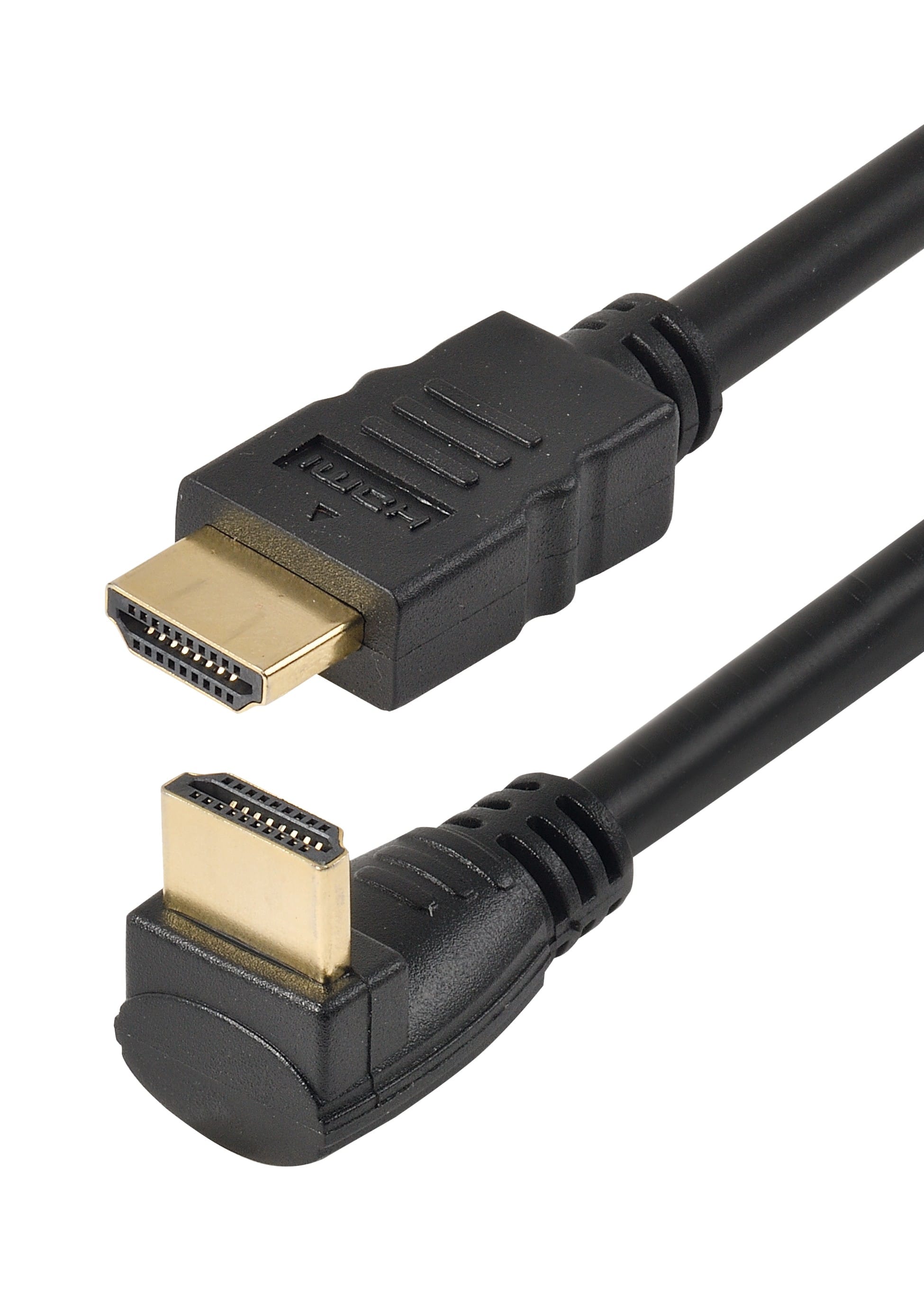 Erard - Cordon HDMI A M/M coudé latéral droit - 2 m - 4K/60ips HDR 4:4:4 - 18 gbps - OR