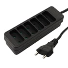 Erard - Bloc multiprises 1m - 6 prises x (2 P) - 2 x 0,75mm² - 6A - 1380W - noir