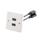 Erard - Prise murale - 0m15 - 2 x HDMI A F + raccord F - 4K/60ips - 80x80 mm.