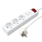 Erard - Bloc multiprises 1m - 3 x (2 P+T) + para-surtenseur + interrupteur - blanc
