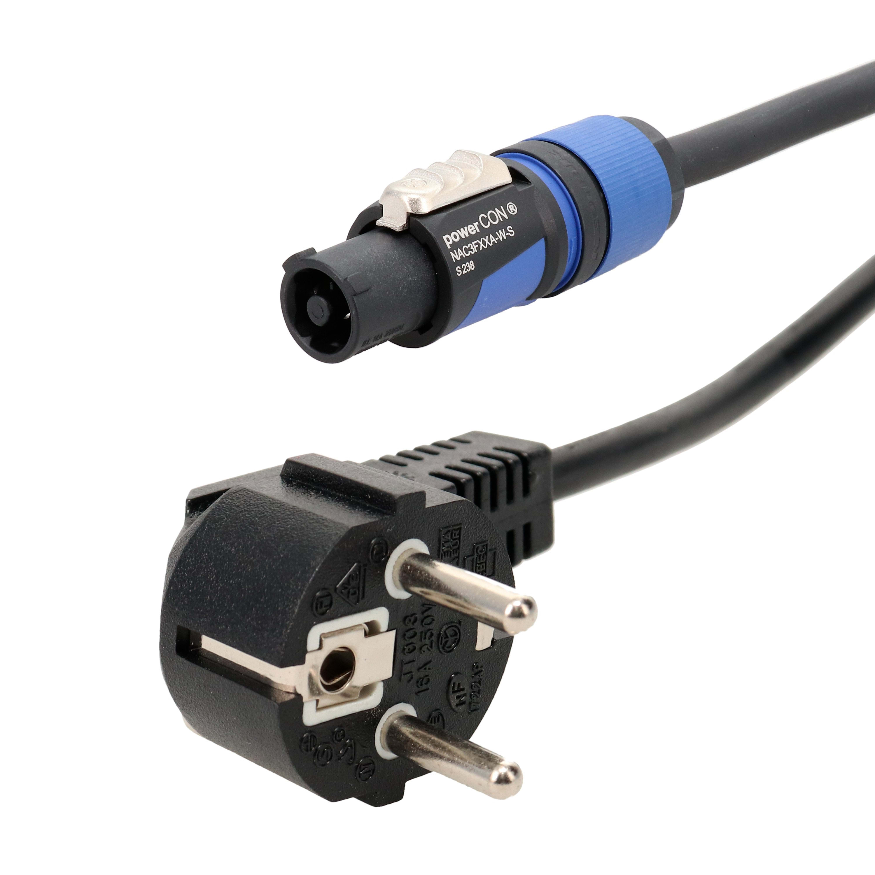 Erard - Cordon Powercon A M/ 2P+T SHUKO - 3 x1,5 mm² - câble HO7 RNF -  - 10m