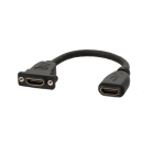 Erard - Cordon de façade HDMI A F/F -  4K/60ips HDR 4:4:4 - gaine pvc noire -  0m20