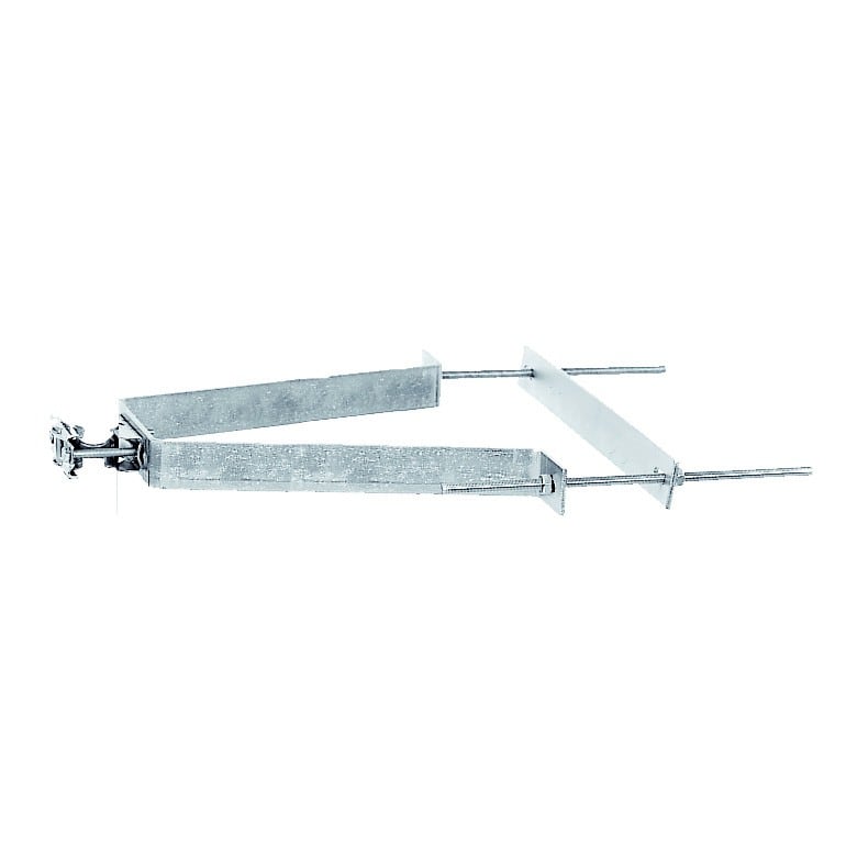 Erard - 1 Paire fixations murales pour mâts, avec contreplaque déport 35 cm - Zinc bleu