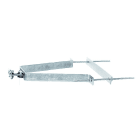 Erard - 1 Paire fixations murales pour mâts, avec contreplaque déport 35 cm - Zinc bleu