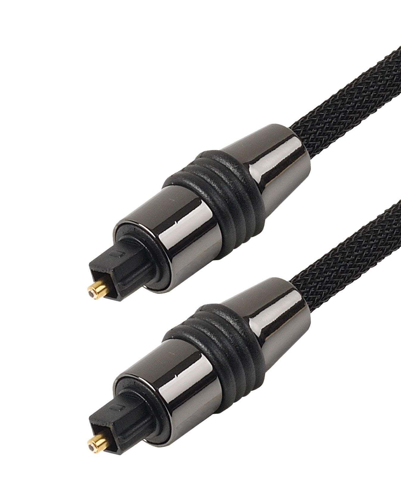 Erard - Cordon Toslink 2m M/M - prises métal - gaine tressée noir - OR