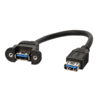 Erard - Cordon de façade USB 3 A Femelle / USB 3 A Femelle  0,2m