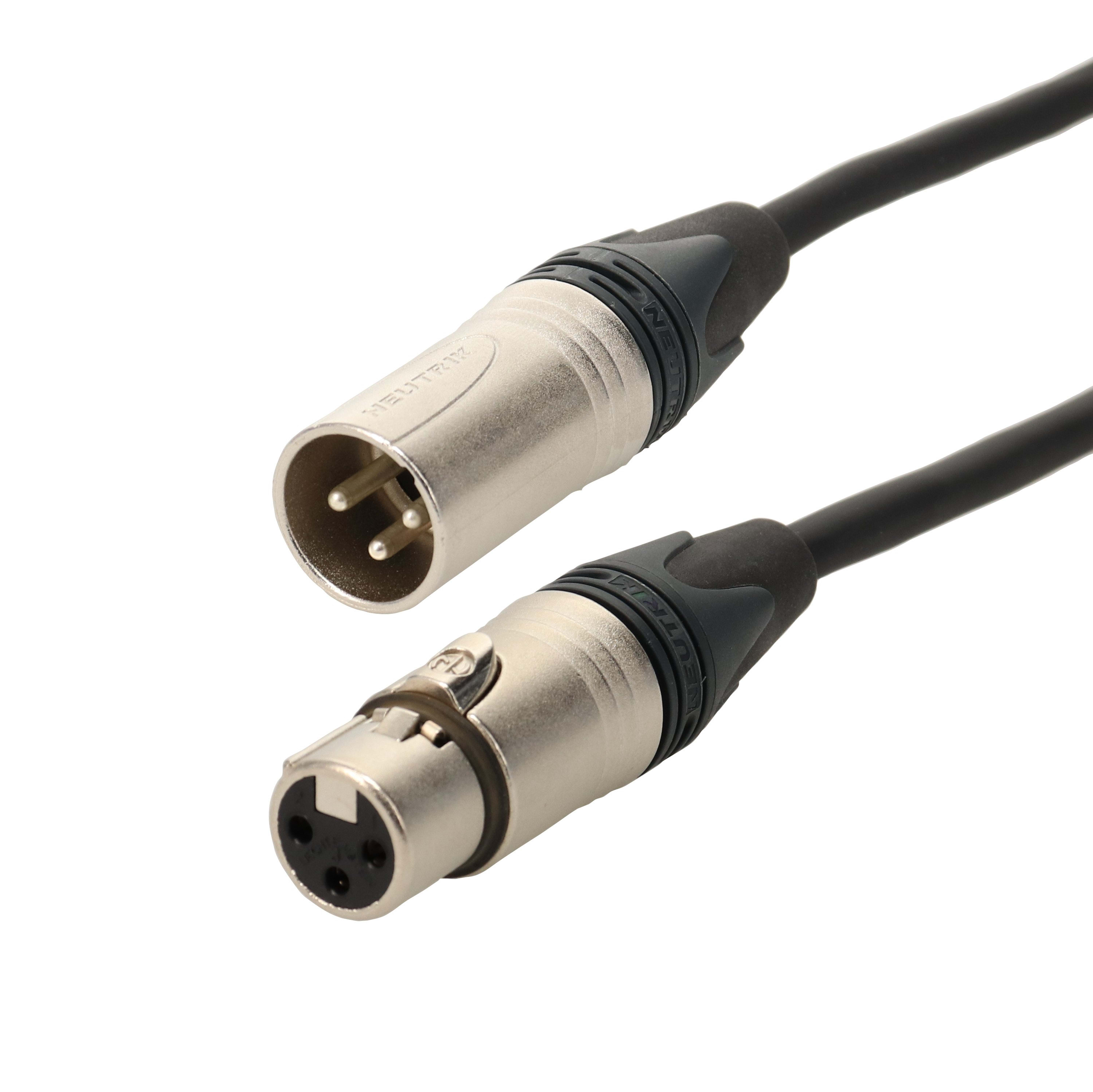 Erard - Cordon XLR 3 broches M/F - connecteurs NEUTRIK - câble DMX 512 - 1m
