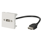 Erard - Plastron - 0m10 - câblé 2 modules - USB-A 2.0 + raccord F -  480 mbps - 45x45 mm