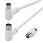 Erard - Cordon TV - 0m80 - 9.52 mm M/F coudé à 90° + adaptateur TV 9.52 mm M/M - nickel