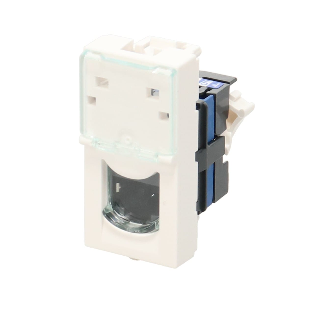 Erard - Plastron  1 module avec embase RJ45 CAD F - obturateur LEGRAND - 22.5 X 45 mm