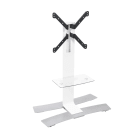 Erard - WILL - 1050L Blanc colonne TV mobile + tablette, gestion des câbles incluse