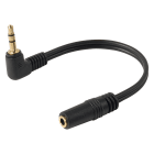 Erard - Adaptateur Jack 3.5mm M coudé à 90°/F - OR - 10cm