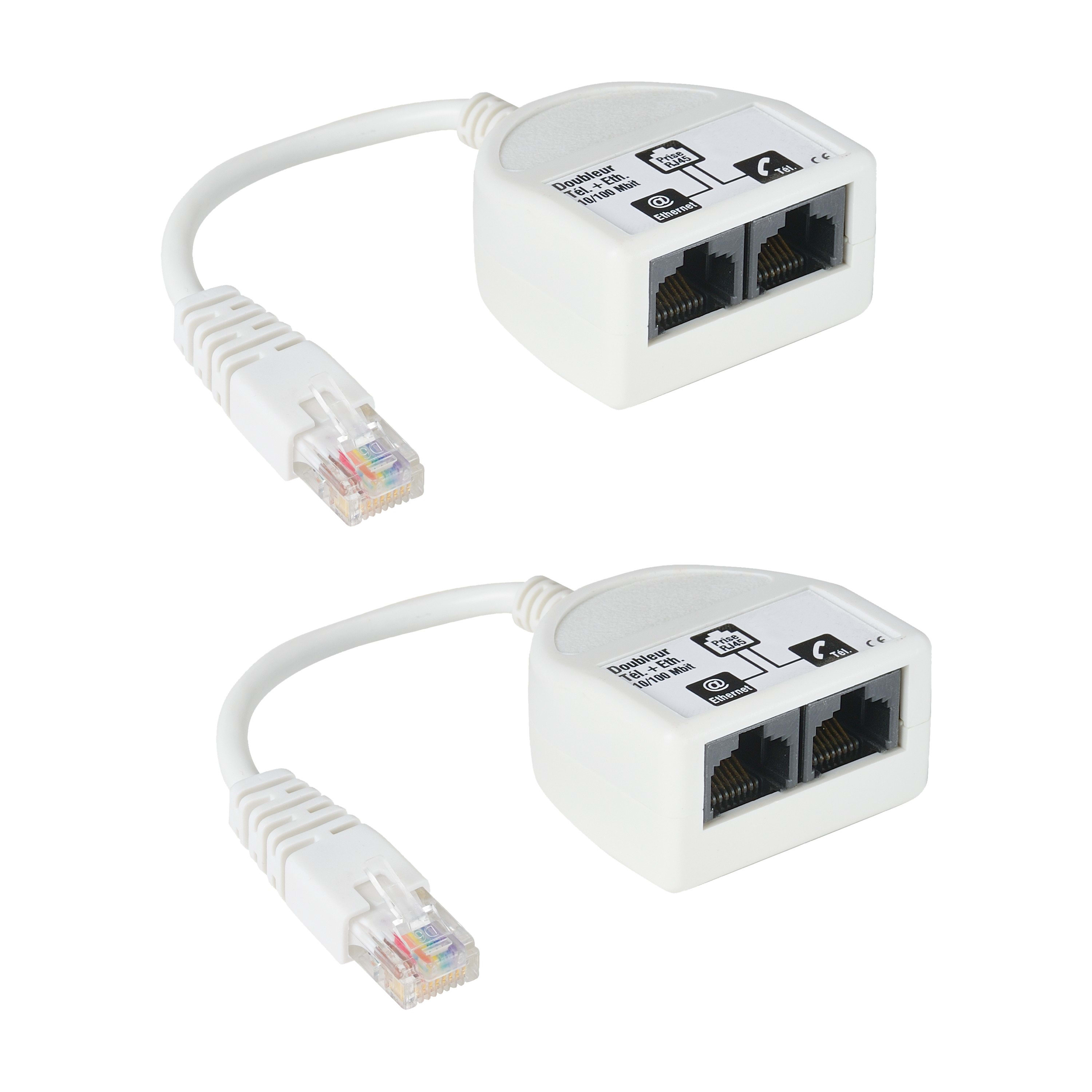 Erard - Coupleur/découpleur RJ45 - Internet et téléphone analogique