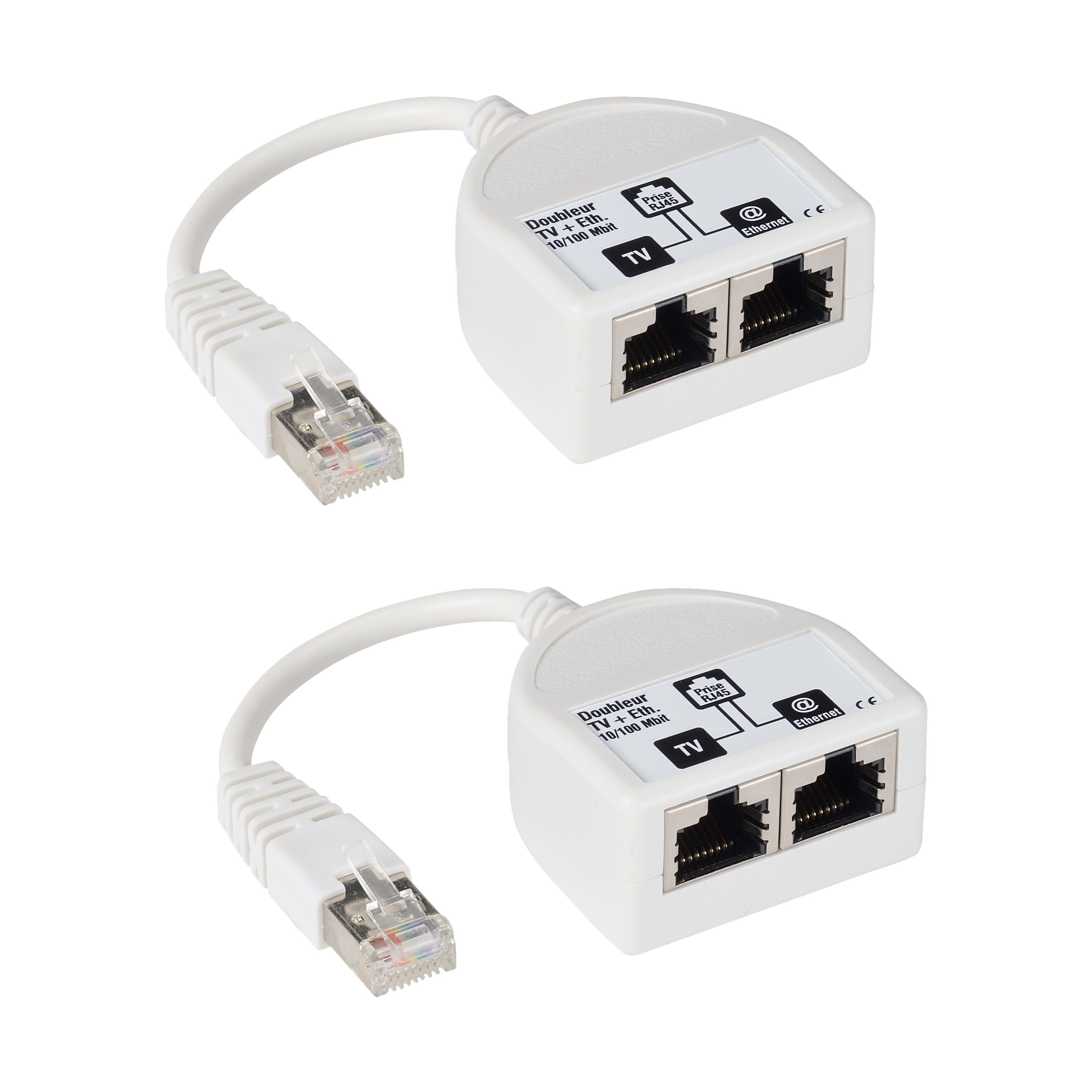 Erard - Coupleur/découpleur RJ45 - Internet et TV-TNT