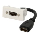 Erard - Plastron câblé 1 module - HDMI + raccord F - 4K/60ips - 2.0 - 45x22.5 mm - 0m10