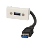 Erard - Plastron câblé 1 module - USB-A 3.2 + raccord F -  5 gbps - 45x22.5 mm - 0m10