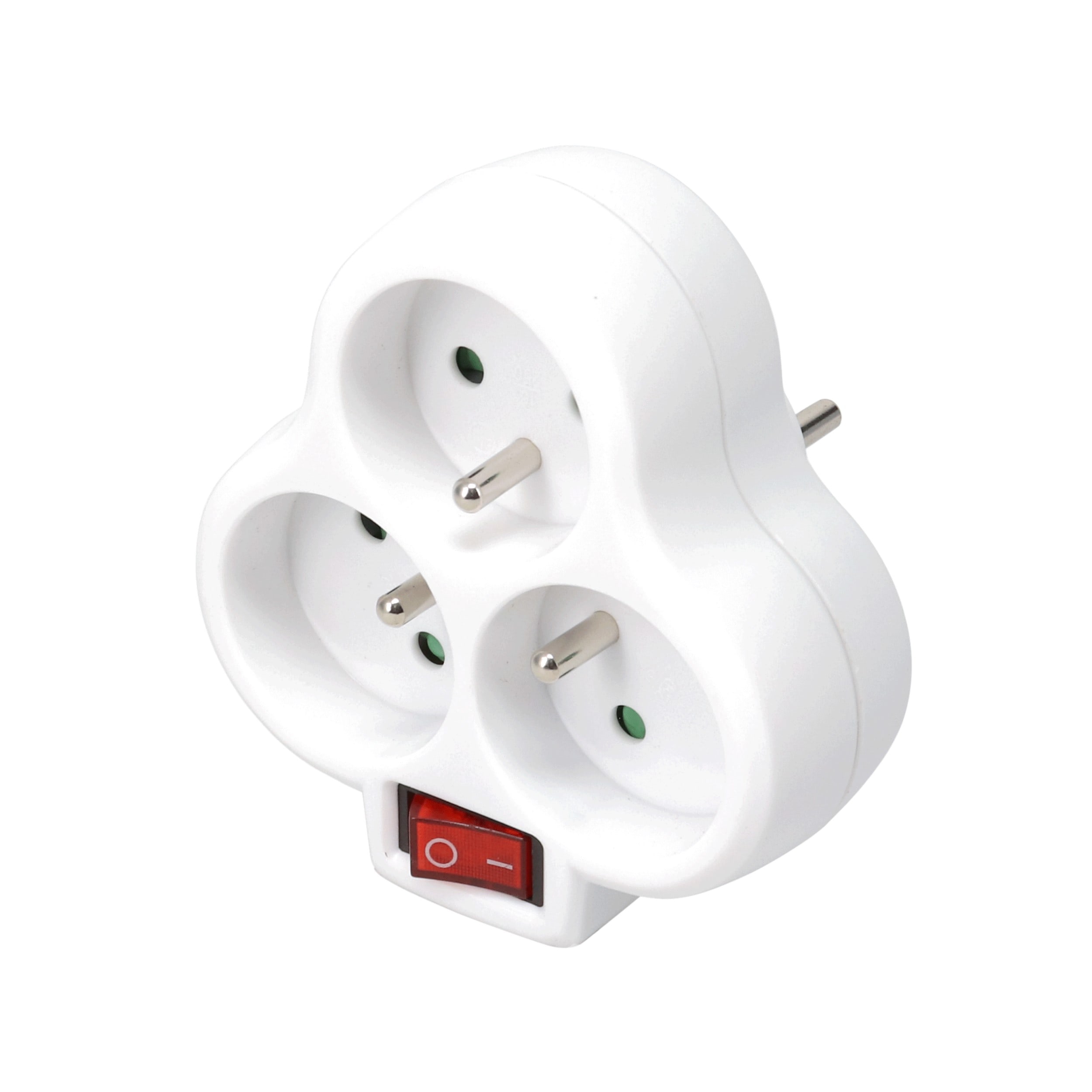 Erard - multiprises triplite (2 P+T) triangle + interrupteur lumineux - 10/16A - 3680W