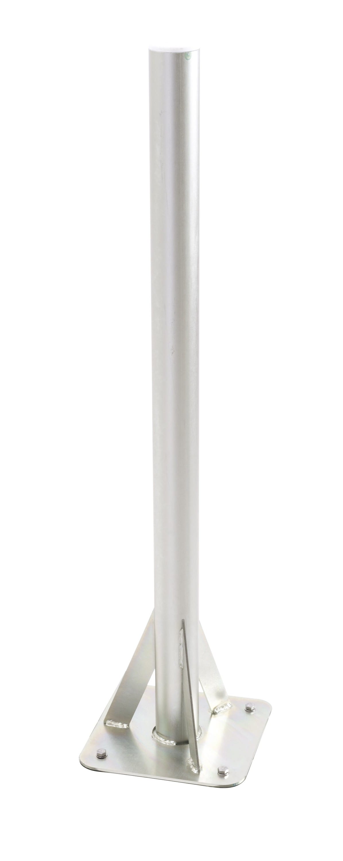 Erard - Fixation terrasse mât 1 mètre Ø 60 x 2 mm, plaque 23 x 23 cm x 4mm - Zinc bleu