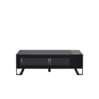 Erard - NAGA meuble TV fermé 1400 Carbon, structure acier et bois, porte abattante verre