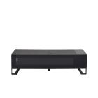 Erard - NAGA meuble TV fermé 1600 Carbon, structure acier et bois, porte abattante verre