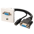 Erard - Plastron câblé 2 modules - VGA+Jack 3.5mm - obturateur LEGRAND - - 0m20