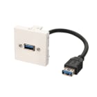 Erard - Plastron câblé 2 modules - USB-A 3.2 gen 1 - obturateur LEGRAND -  - 0m20