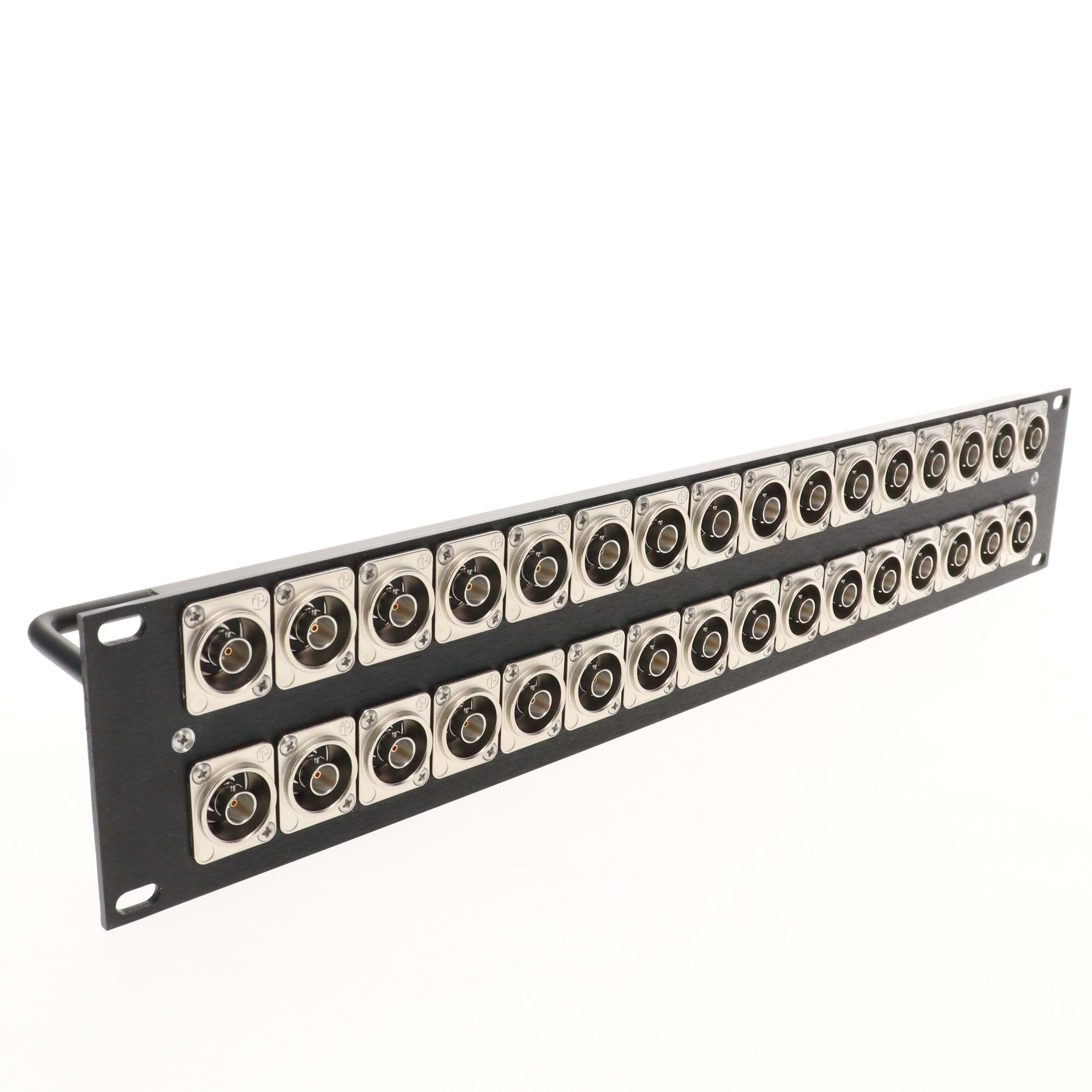 Erard - Panneau de brassage - acier 1,2mm - 32 traversées NEUTRIK BNC FF - 2U - noir