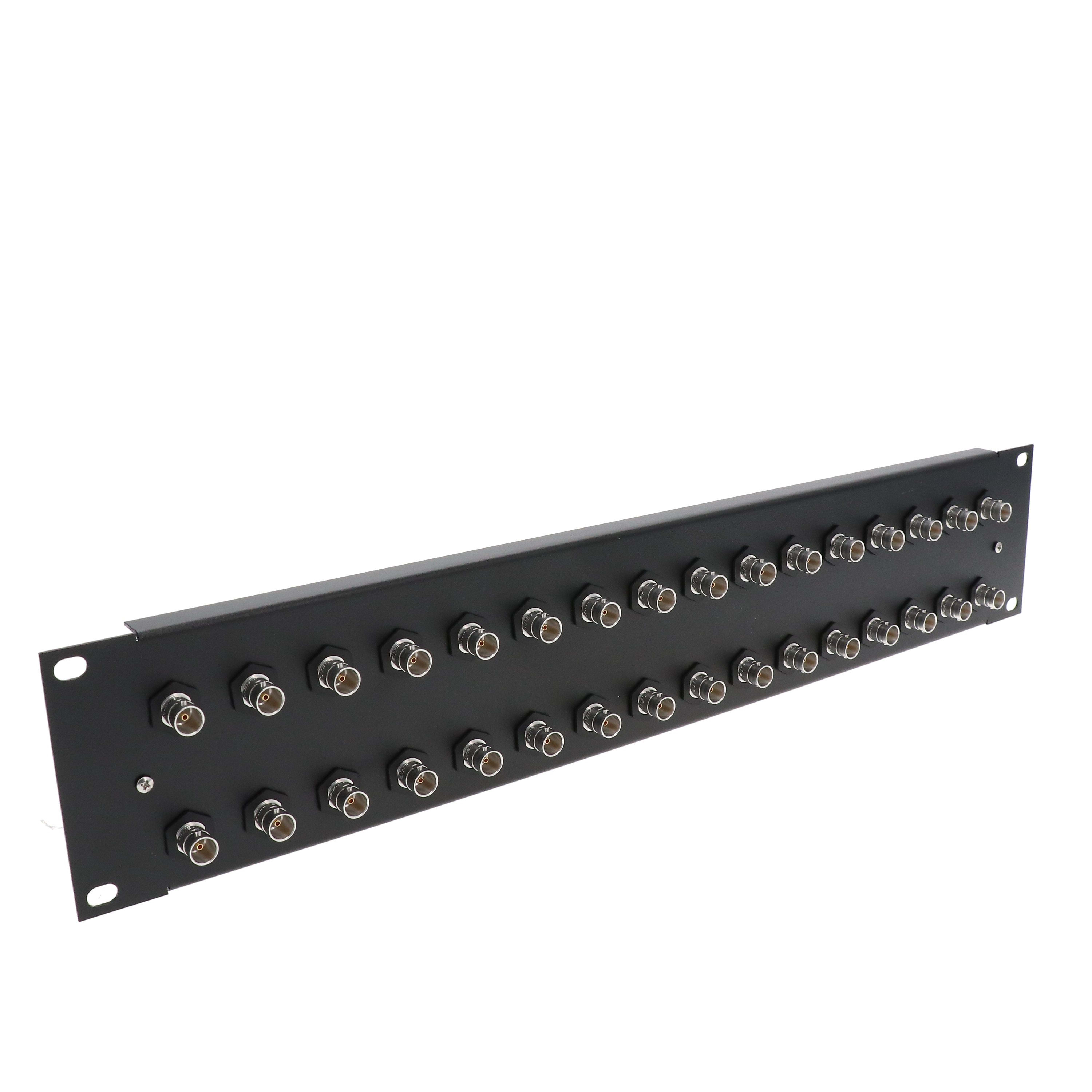 Erard - Panneau de brassage  - acier 1,2mm - 32 traversées NEUTRIK BNC FF - 2U - noir