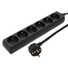 Erard - Bloc multiprises - 6 prises x (2 P + T) - 3 x 1mm² - 16A - 3680W - noir - 4m