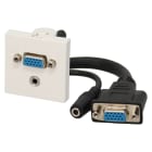 Erard - Plastron - 0m20 - câblé 2 modules - VGA + Jack 3.5 mm + raccord F - 45x45 mm