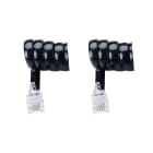 Erard - Cordon RJ9 - 2m - M/M - 4 plots/4 connexions - gaine pvc spiralée noire