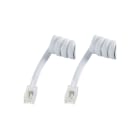 Erard - Cordon RJ9 - 2m - M/M - 4 plots/4 connexions - gaine pvc spiralée blanche