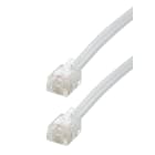 Erard - Cordon RJ11 - 10m - M/M - haut-débit ADSL - gaine pvc plate blanche