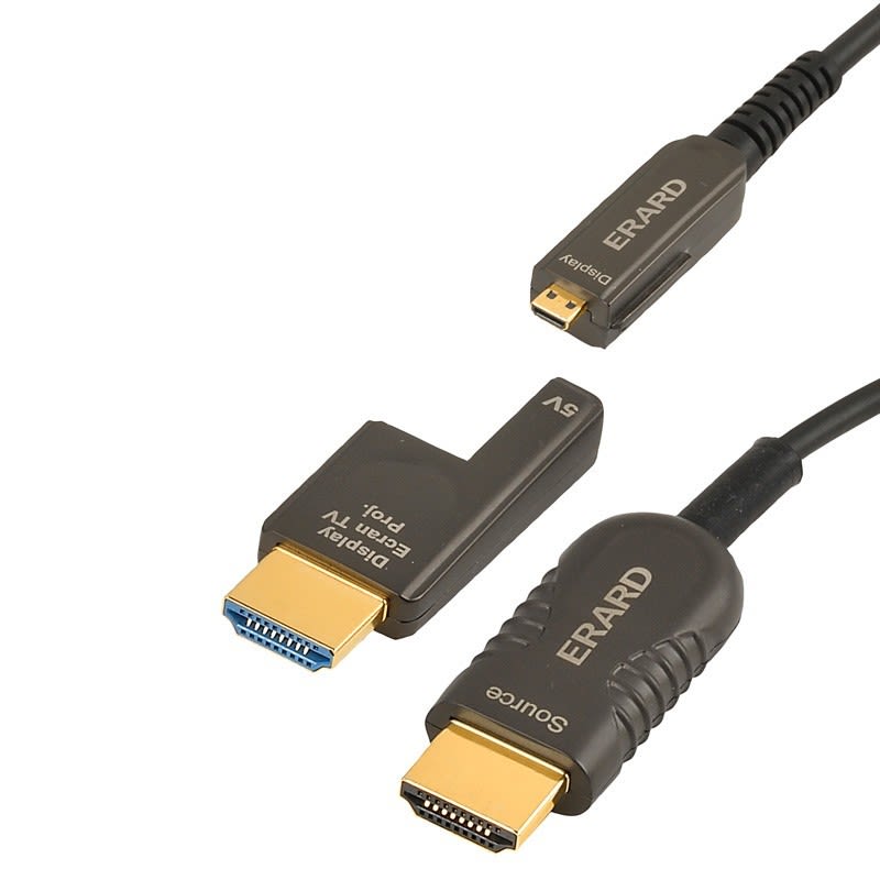 Erard - Cordon AOC HDMI A M/M + adap HDMI D F/ A M-  UHD 4K/60ips HDR 4:4:4 - OR - 20m