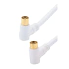 Erard - Cordon TV - 2m - 9.52 mm M/F coudé à 90° + adaptateur TV 9.52 mm M/M - OR