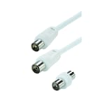 Erard - Cordon TV - 3m - 9.52 mm M/F + adaptateur TV 9.52 mm M/M - nickel
