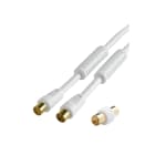 Erard - Cordon TV - 2m - 9.52 mm M/F + adaptateur TV 9.52 mm M/M - filtré - OR