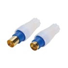 Erard - Kit 2 prises TV 9.52mm M+F - pour câbles 17 et 19 VATC - OR