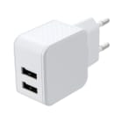 Erard - Chargeur 2 USB A F - sur secteur 230V - 5V/2.4A (Smart Charge)+1A - 17W - blanc