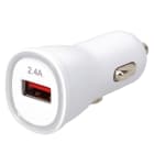 Erard - Chargeur USB A F - sur allume-cigare - 5V2.4A (Smart Charge) - blanc