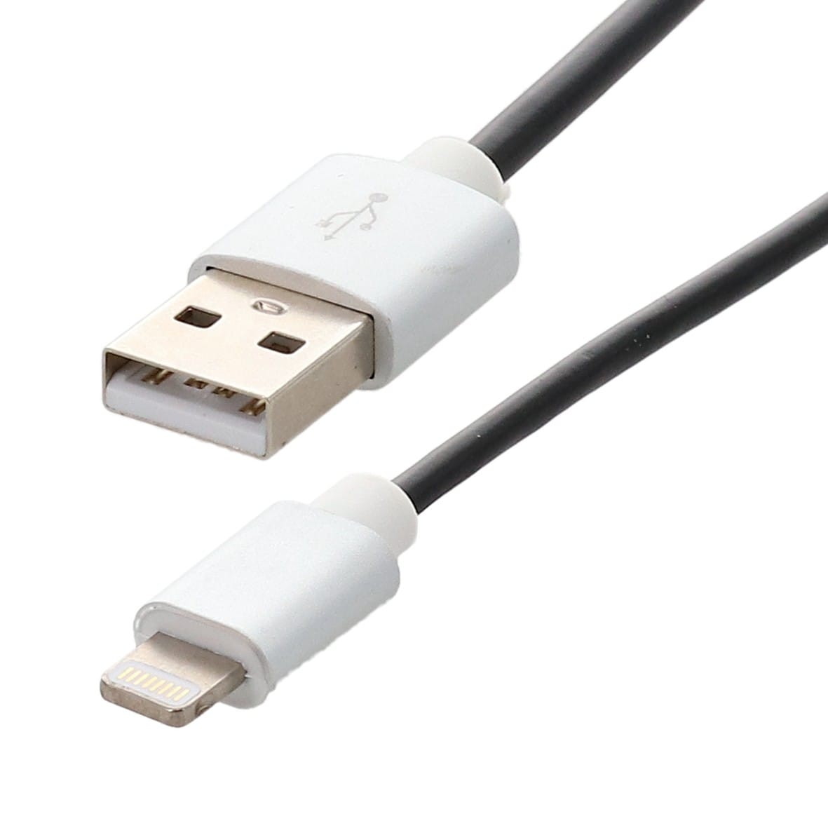 Erard - Cordon USB 2.0 A M/Lightning M - 2.4A - licence Apple MFI - prises alu -noir- 1m
